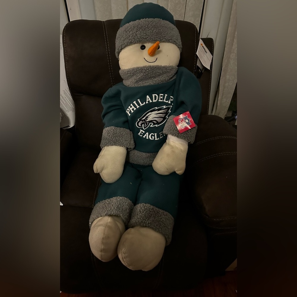 Extra large Philadelphia Eagles plush snowman